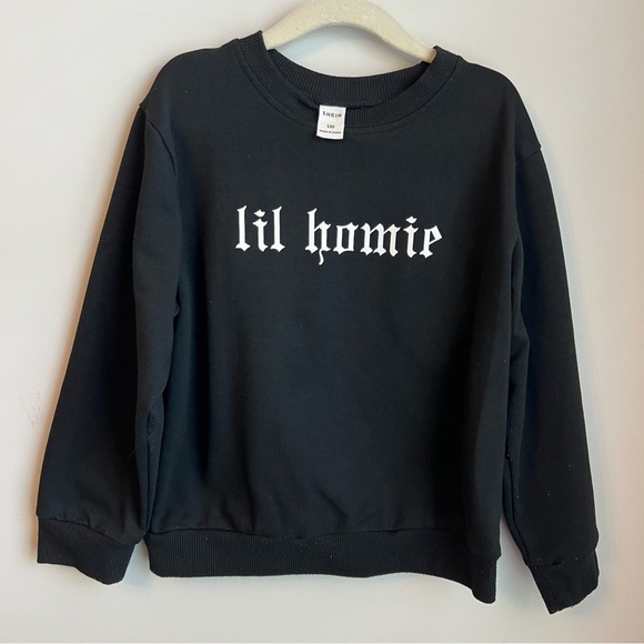 Black 'Lil Homie' Kids Sweatshirt - Picture 2 of 10